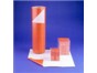 Image: LINE SHELVING AND CABINETS WITH ORANGE  BIOHAZARD LINERS